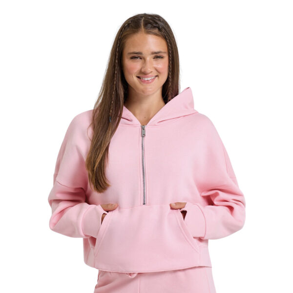 Women’s Oversized Cropped 1/2 Zip Sports Hoodie Thumbnail