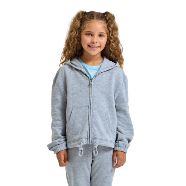 Kids Cropped Oversize Zipped Hoodie Thumbnail