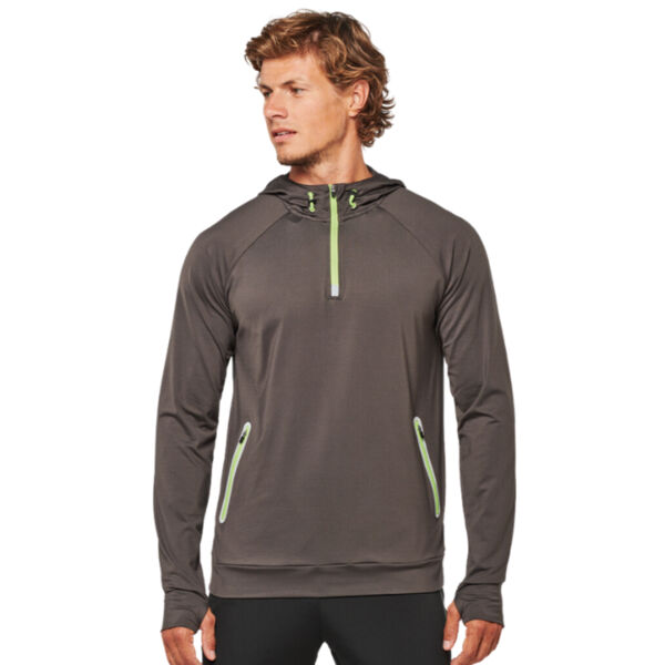 Slim Fit Running 1/4 Zip Hoodie - Stretch Fabric Thumbnail