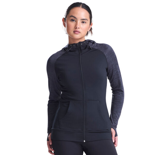 Women's Slim Fit Team Sports Hoodie with Thumbholes – Zipped Thumbnail