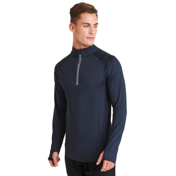 Slim Fit Team Sports 1/2 Zip Sweatshirt with Thumbholes Thumbnail