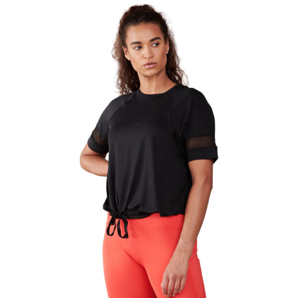 Women’s Overlay Sports Training T-Shirt – Mesh Panels Thumbnail