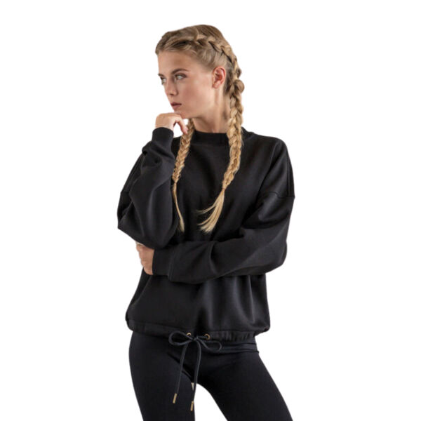 Women's Oversized Drawstring Waist Sports Sweatshirt Thumbnail